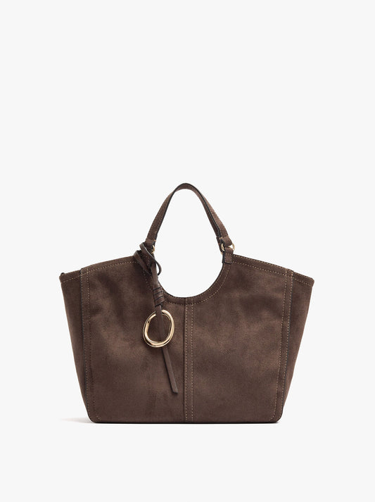 Leather-Effect Shopper Bag With Topstitching M