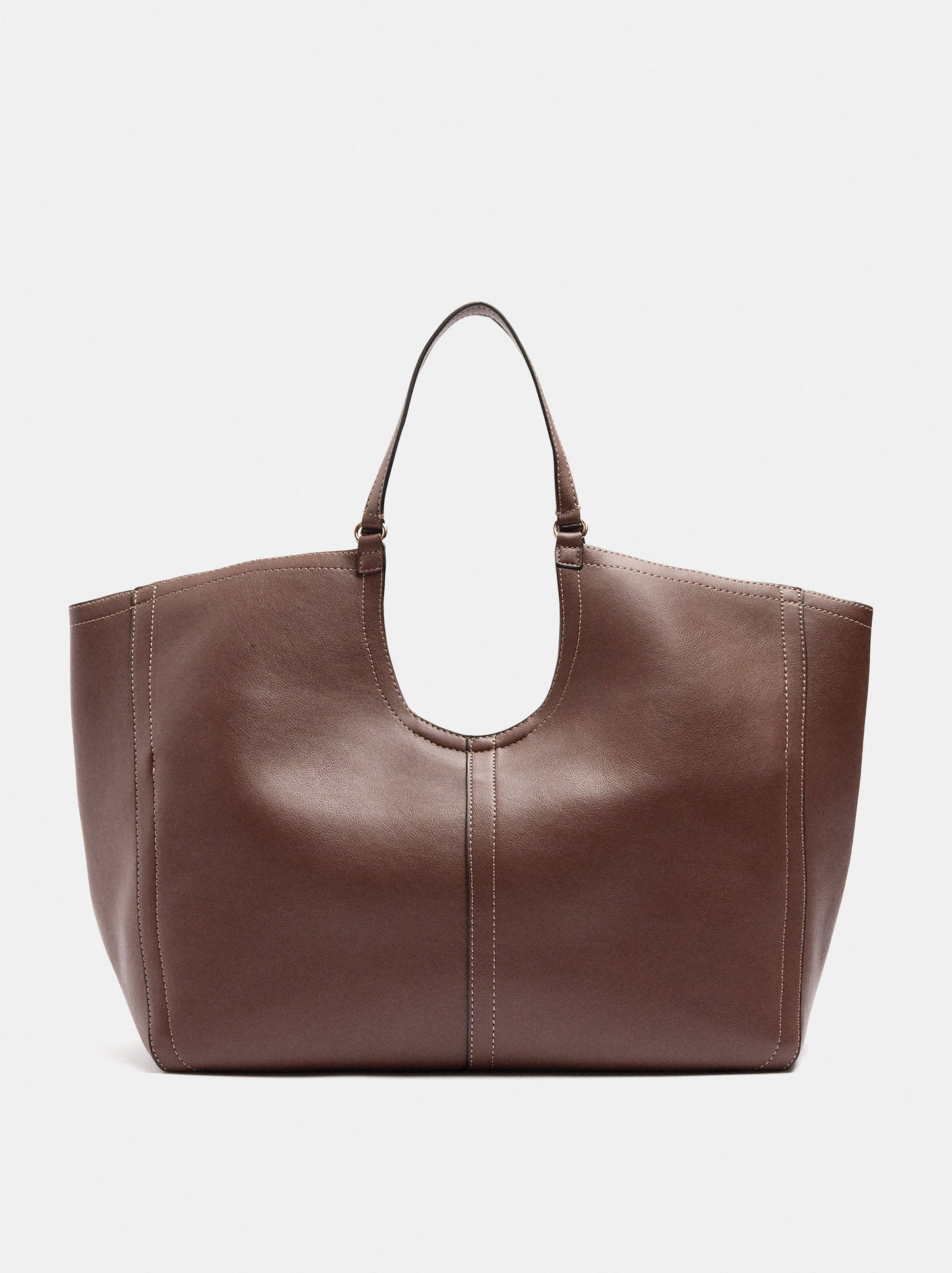 Shopper Bag With Topstitching L