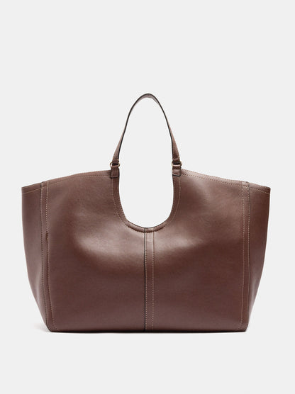 Shopper Bag With Topstitching L