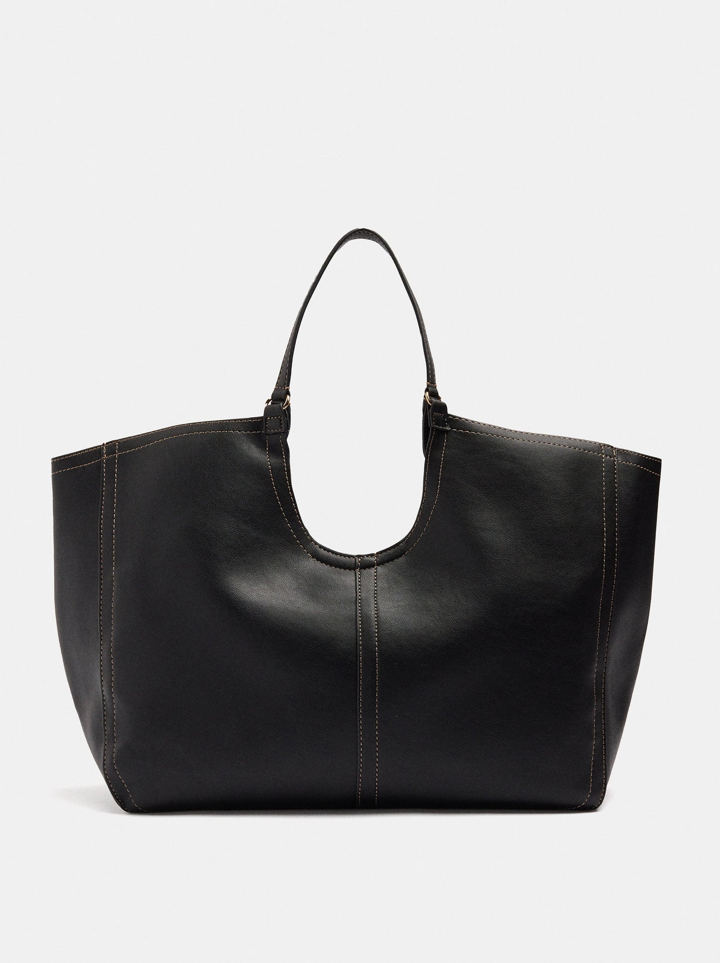 Shopper Bag With Topstitching L