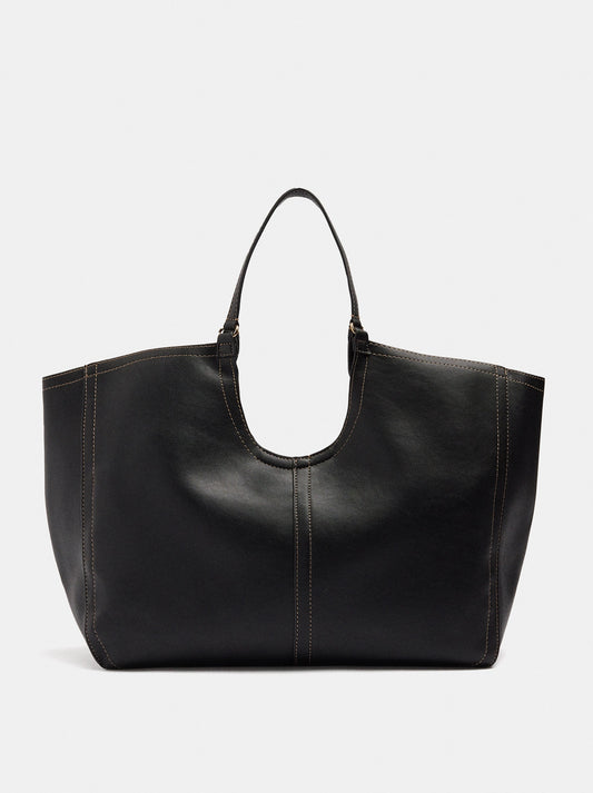 Shopper Bag With Topstitching L