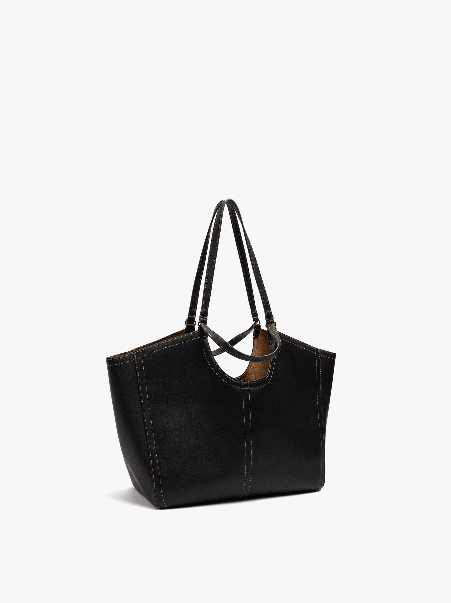 Shopper Bag With Topstitching L