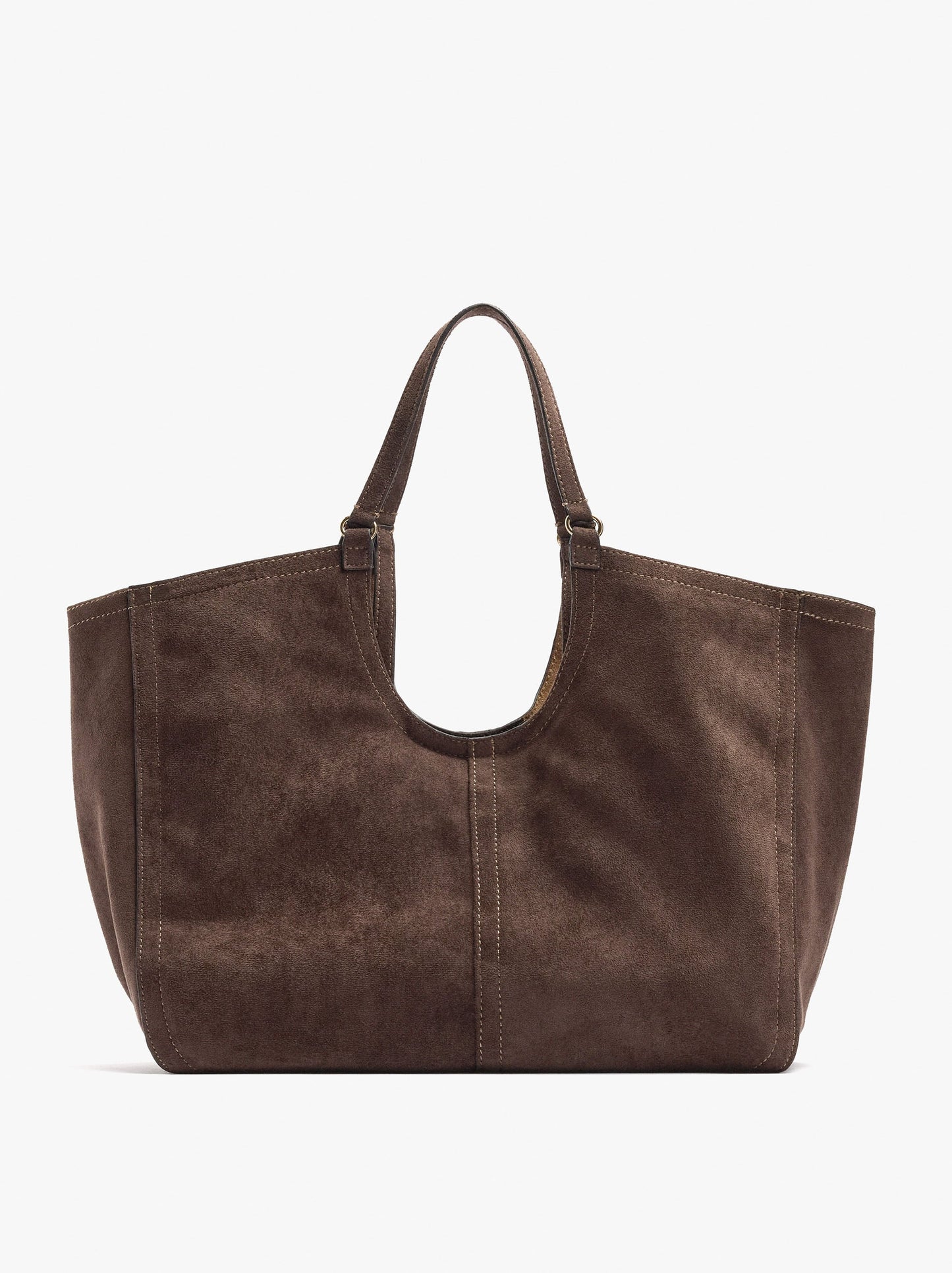 Shopper Bag With Leather-Effect Topstitching