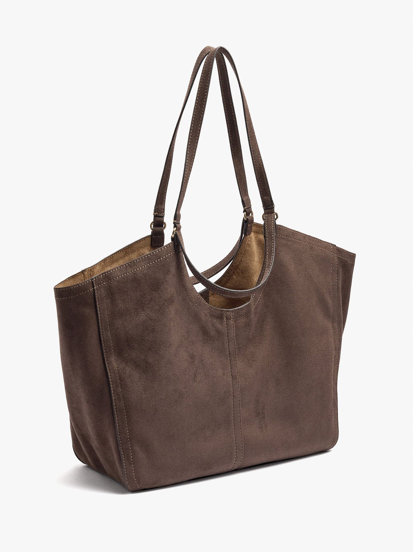 Shopper Bag With Leather-Effect Topstitching