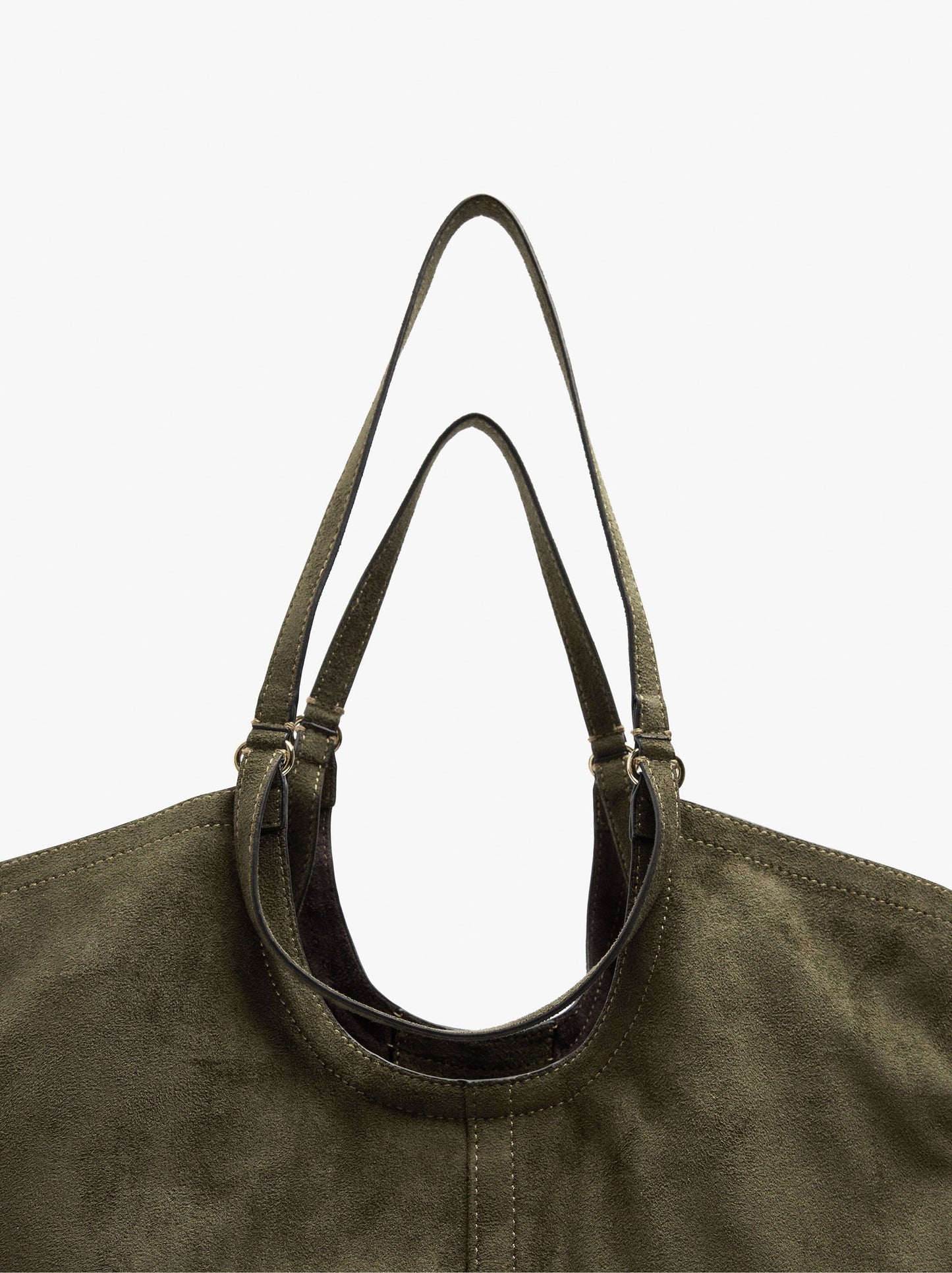 Shopper Bag With Leather-Effect Topstitching