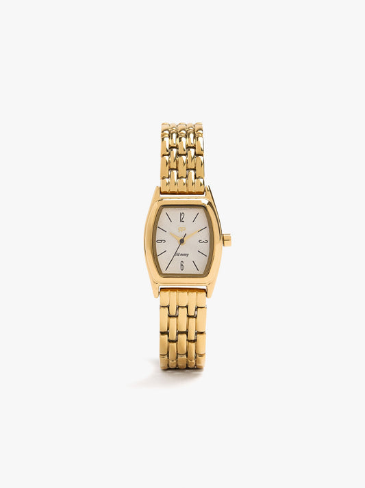 Rectangular Watch With Stainless Steel Bracelet