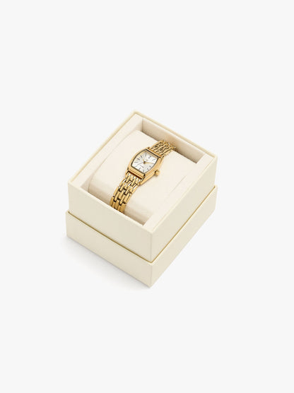 Rectangular Watch With Stainless Steel Bracelet