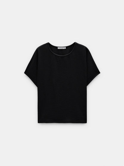 Blouse With Leather-Effect Details