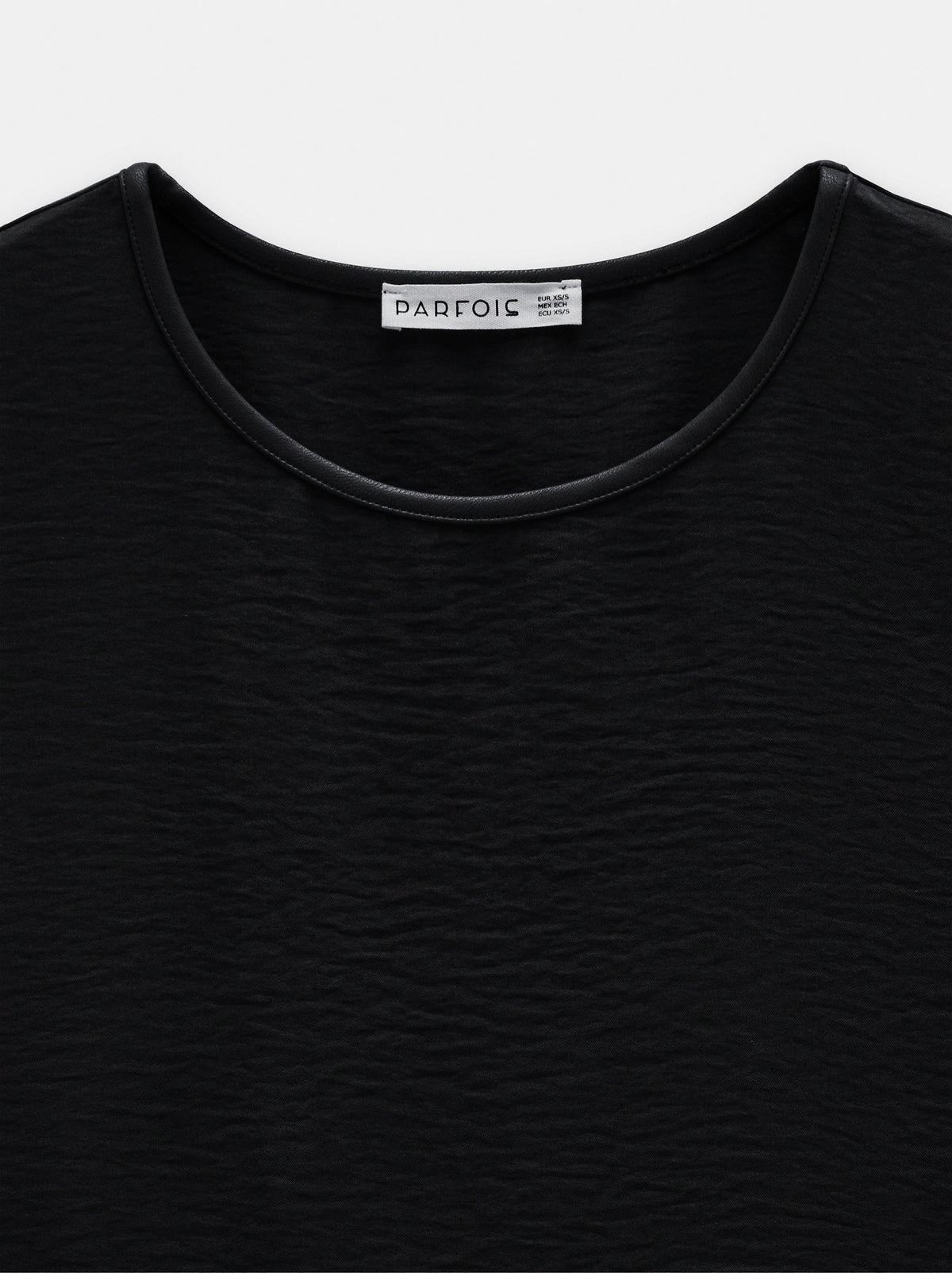Blouse With Leather-Effect Details