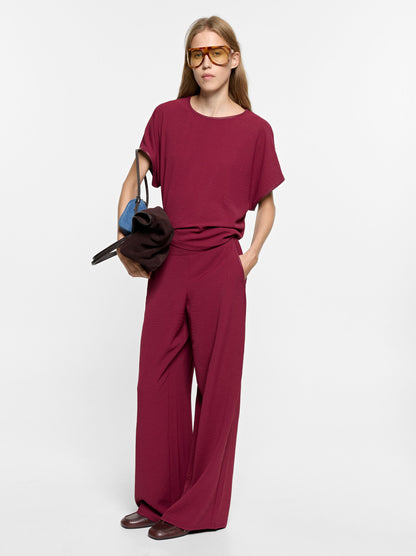 Blouse With Leather-Effect Details