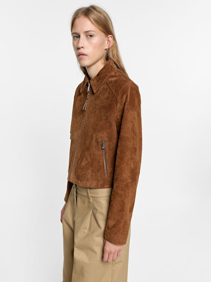 Leather Coat With Zipper Closure