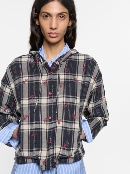 Checked Overshirt With Hood