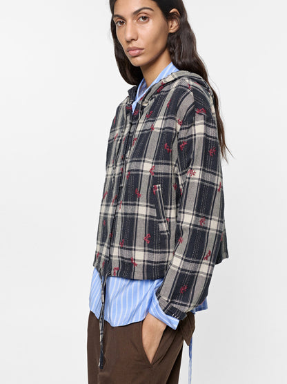 Checked Overshirt With Hood