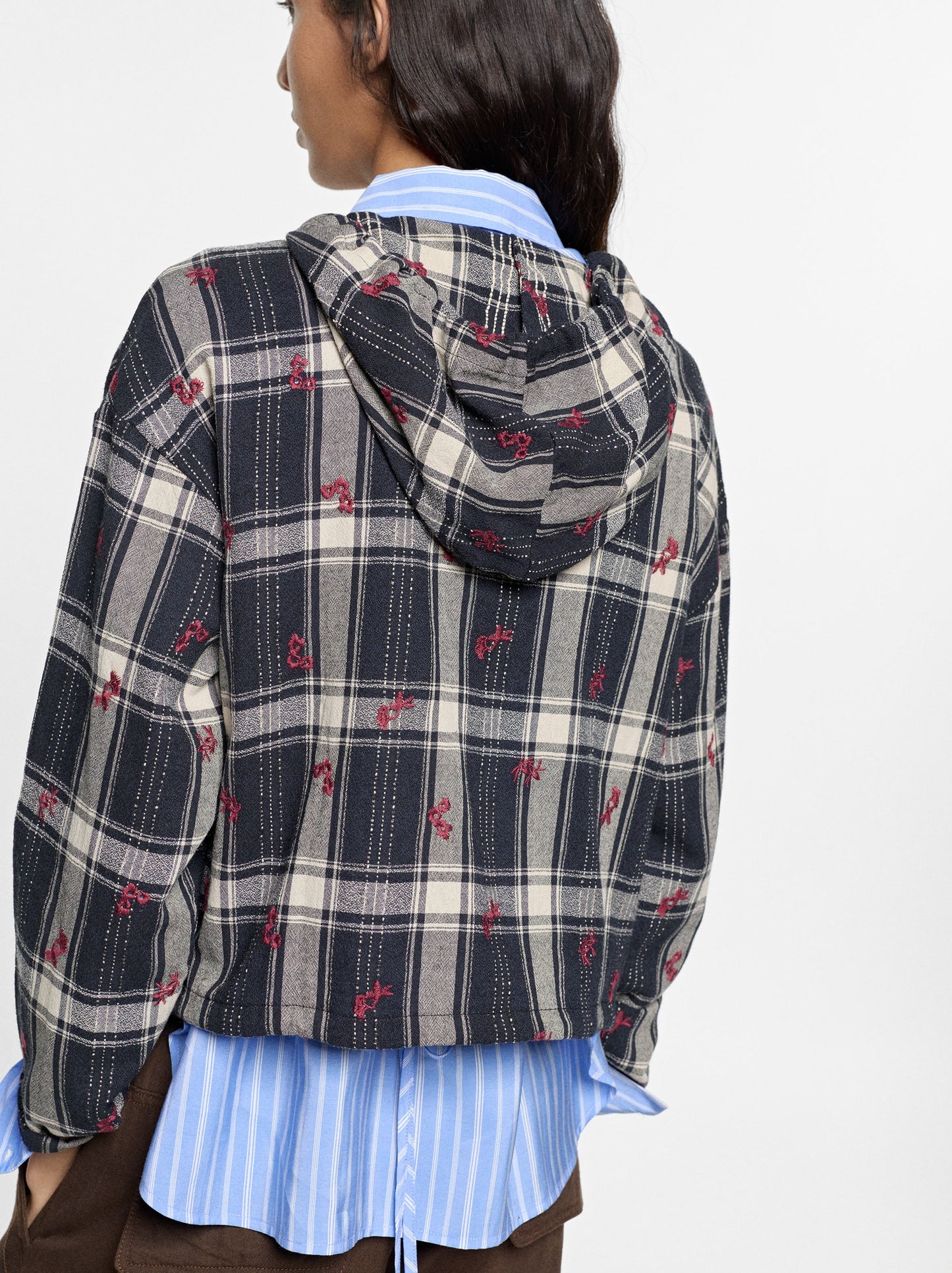 Checked Overshirt With Hood