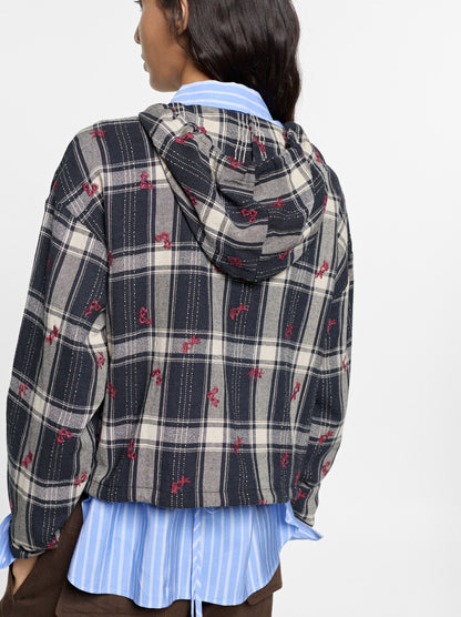 Checked Overshirt With Hood