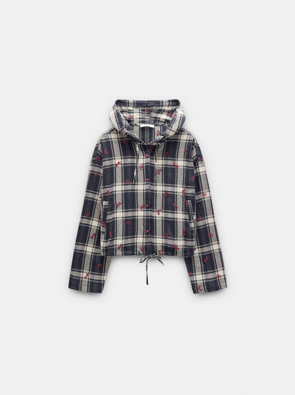 Checked Overshirt With Hood
