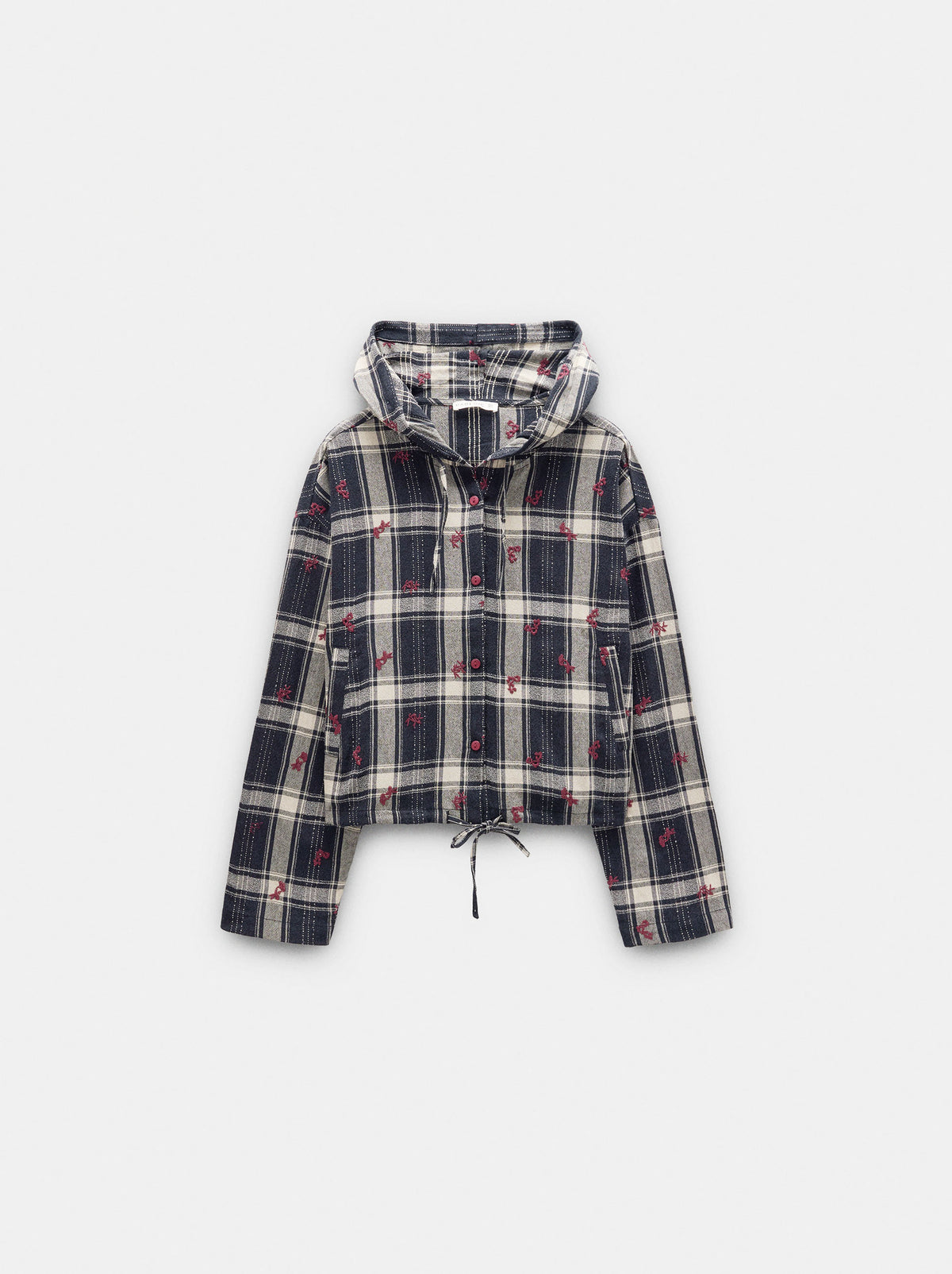 Checked Overshirt With Hood