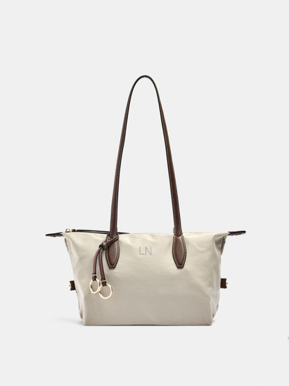Medium Nylon Shopper Bag With Charm