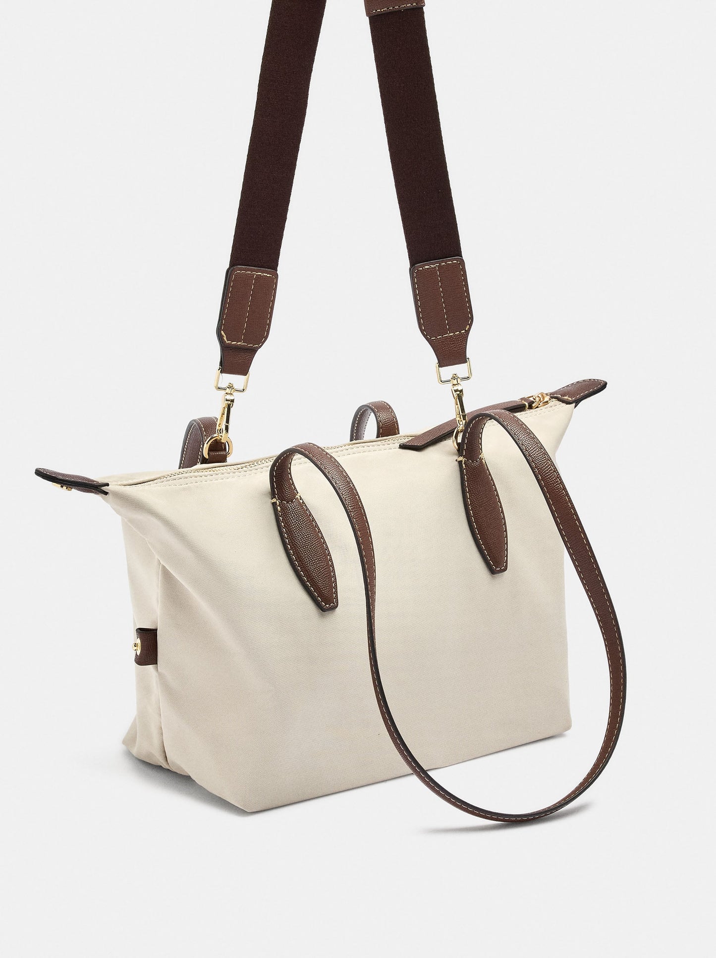 Medium Nylon Shopper Bag With Charm