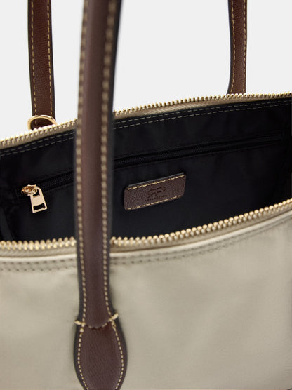 Medium Nylon Shopper Bag With Charm