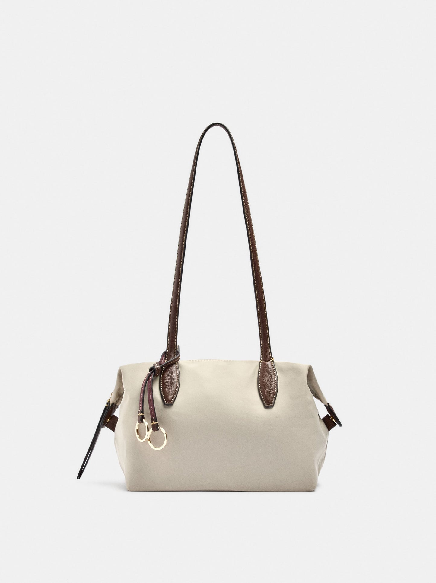 Medium Nylon Shopper Bag With Charm