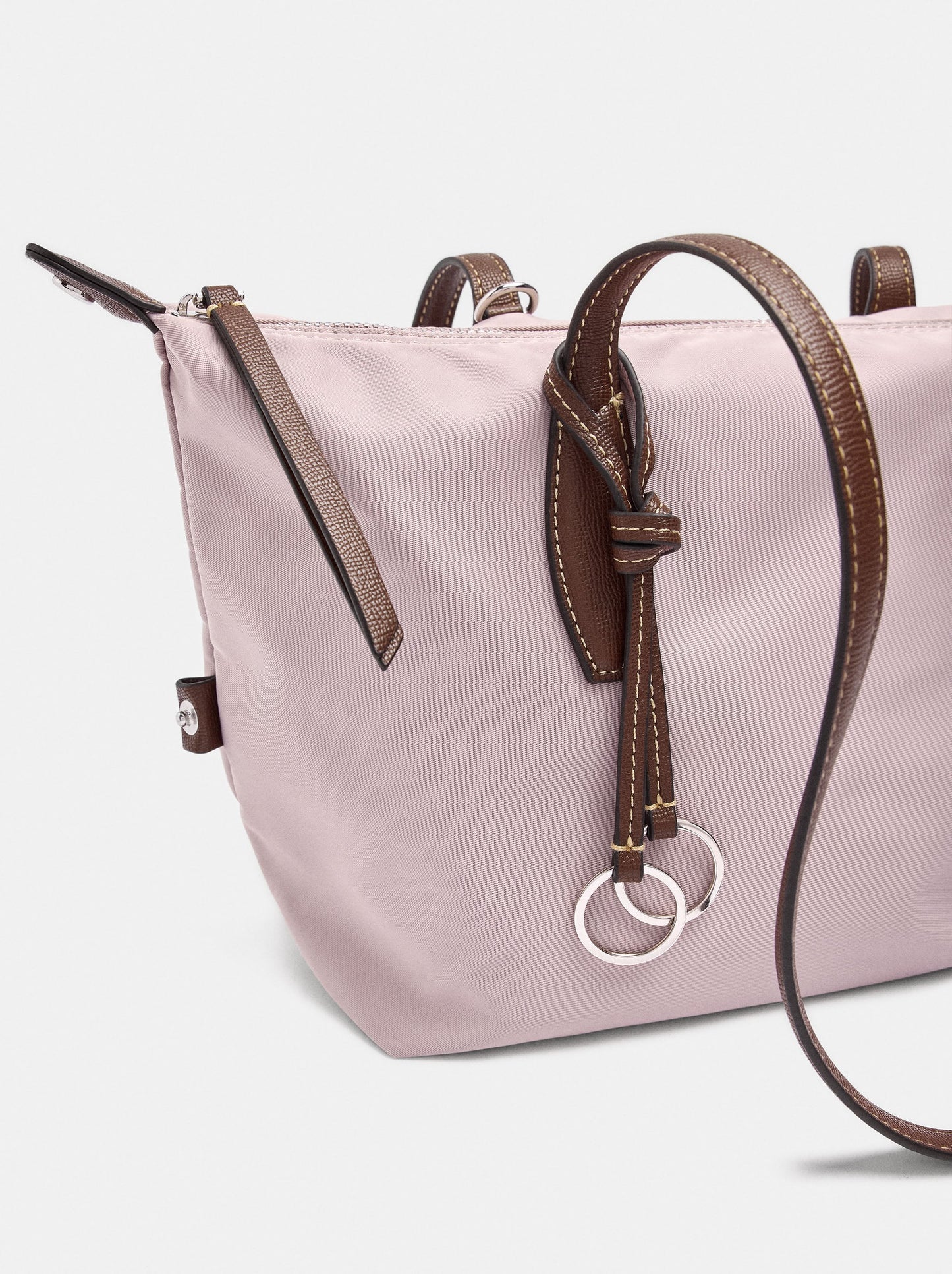 Medium Nylon Shopper Bag With Charm