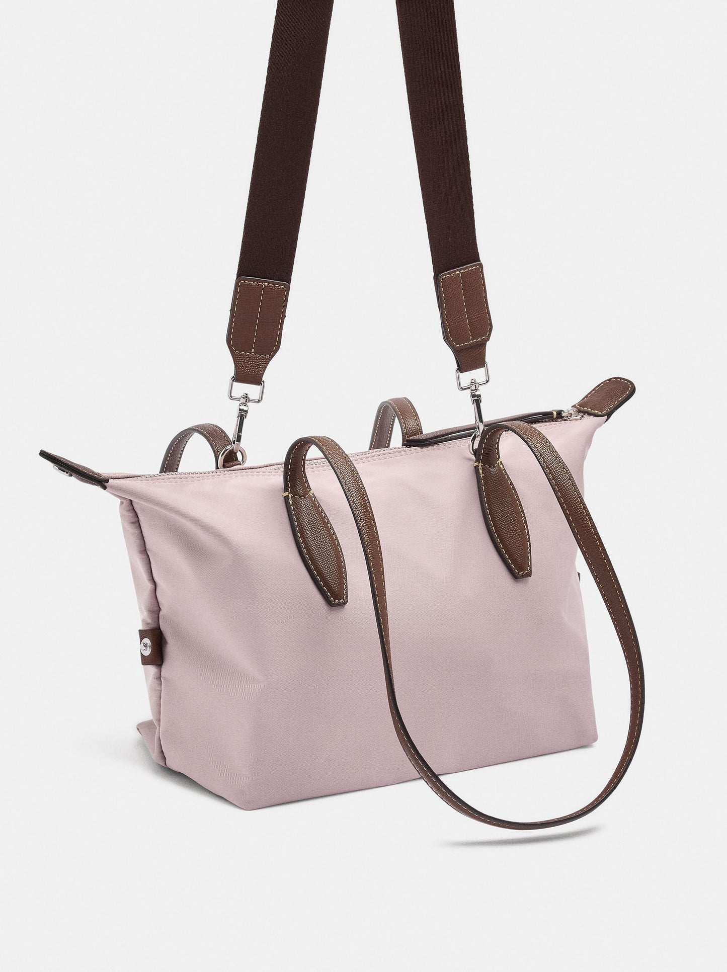 Medium Nylon Shopper Bag With Charm