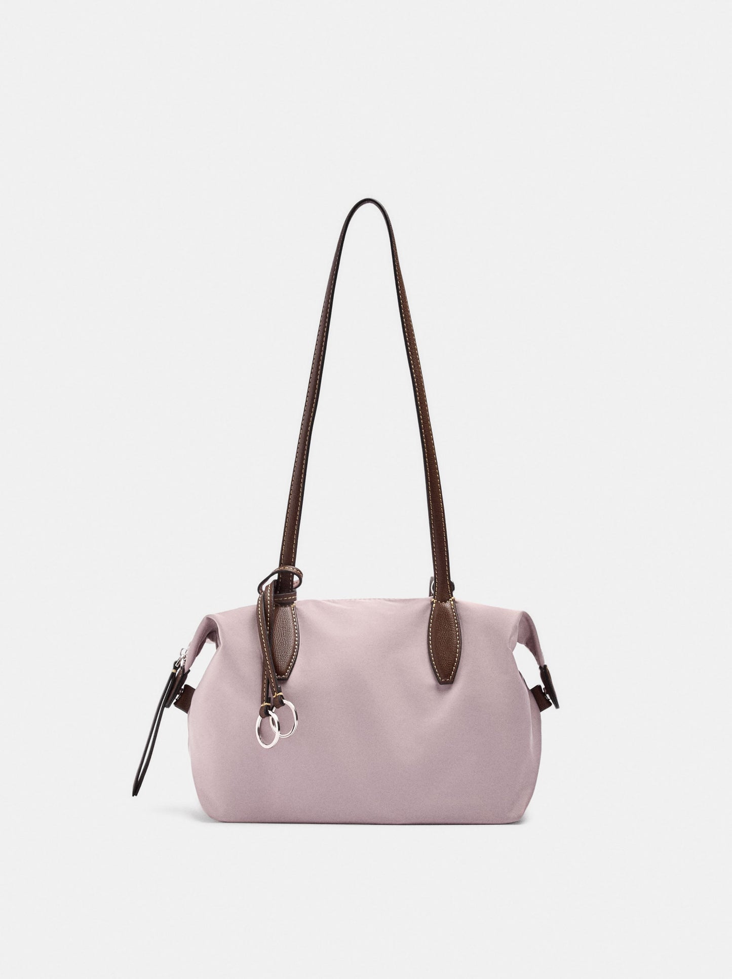 Medium Nylon Shopper Bag With Charm