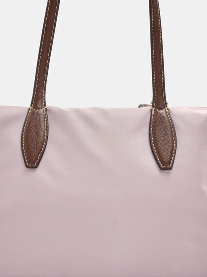 Medium Nylon Shopper Bag With Charm