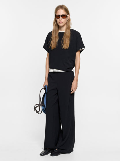 Trousers With Leather-Effect Details