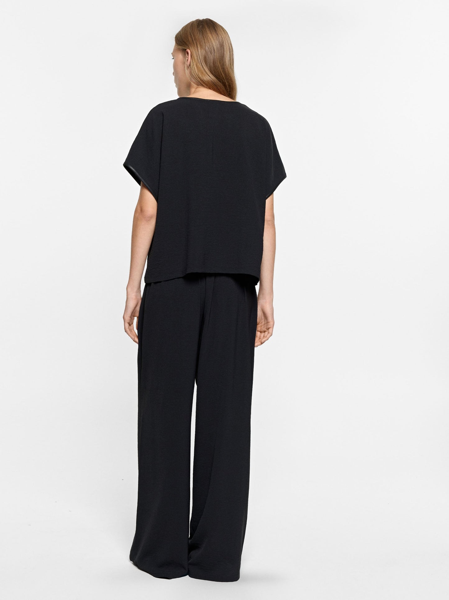 Trousers With Leather-Effect Details