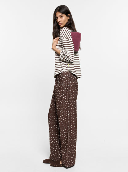 Corduroy Trousers With A Floral Print