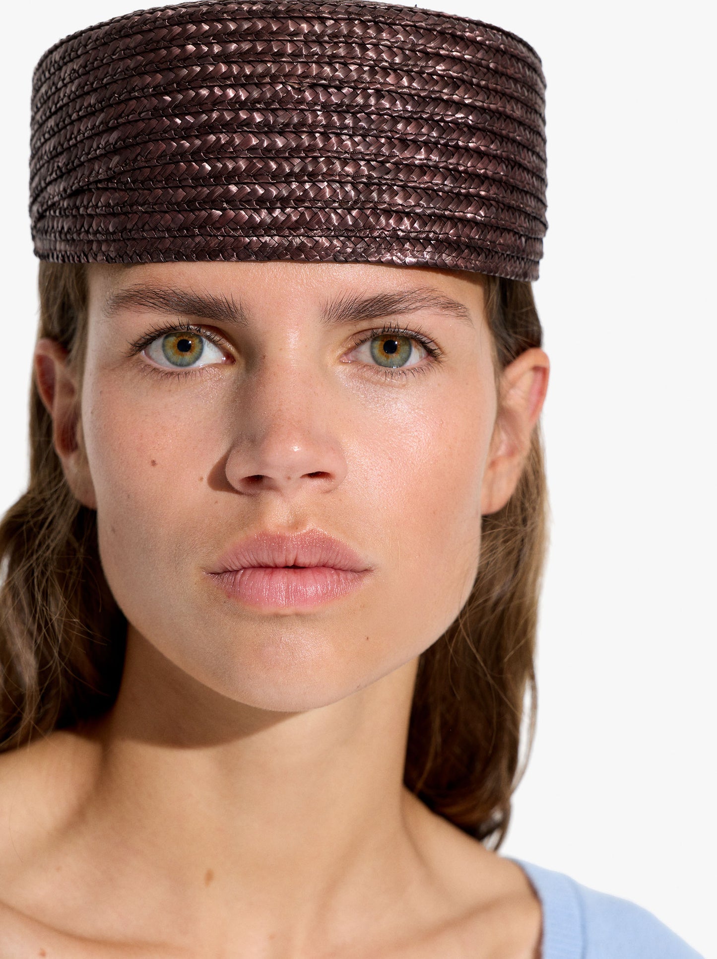 Paper Straw Effect Pillbox Hat