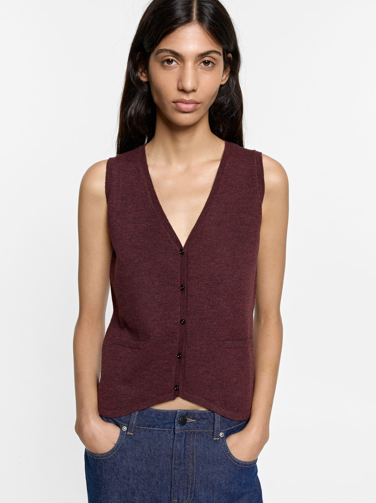 V-Neck Knit Vest