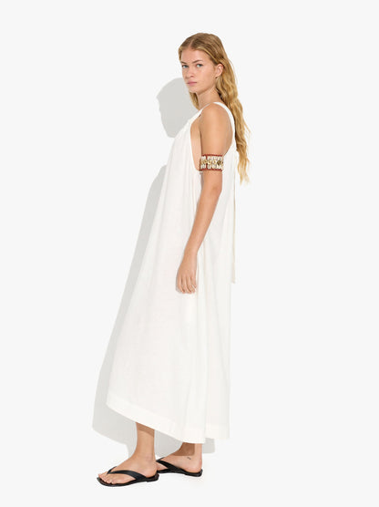 Halter Dress With Linen Blend