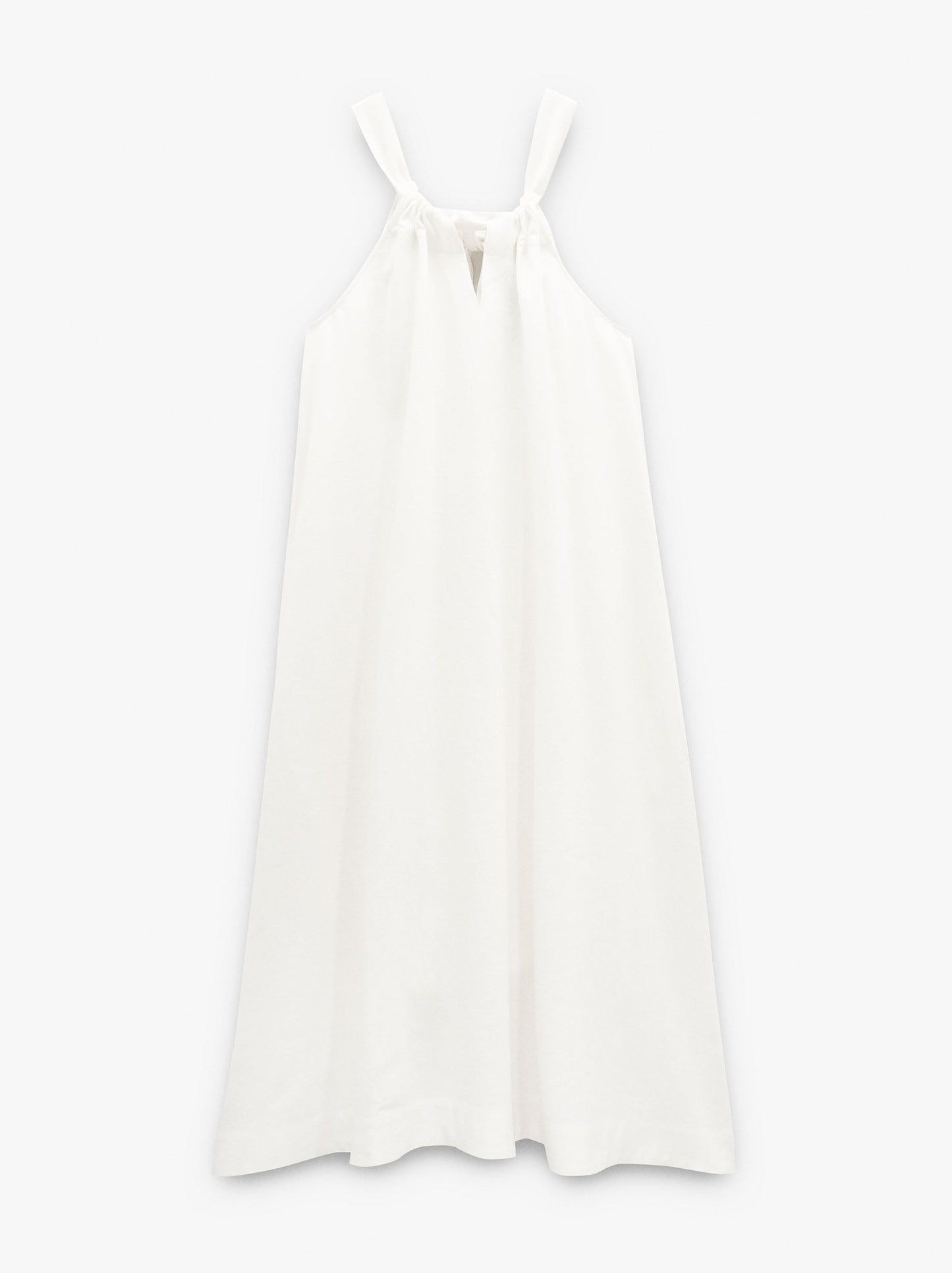 Halter Dress With Linen Blend