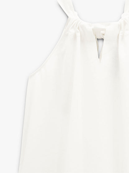 Halter Dress With Linen Blend
