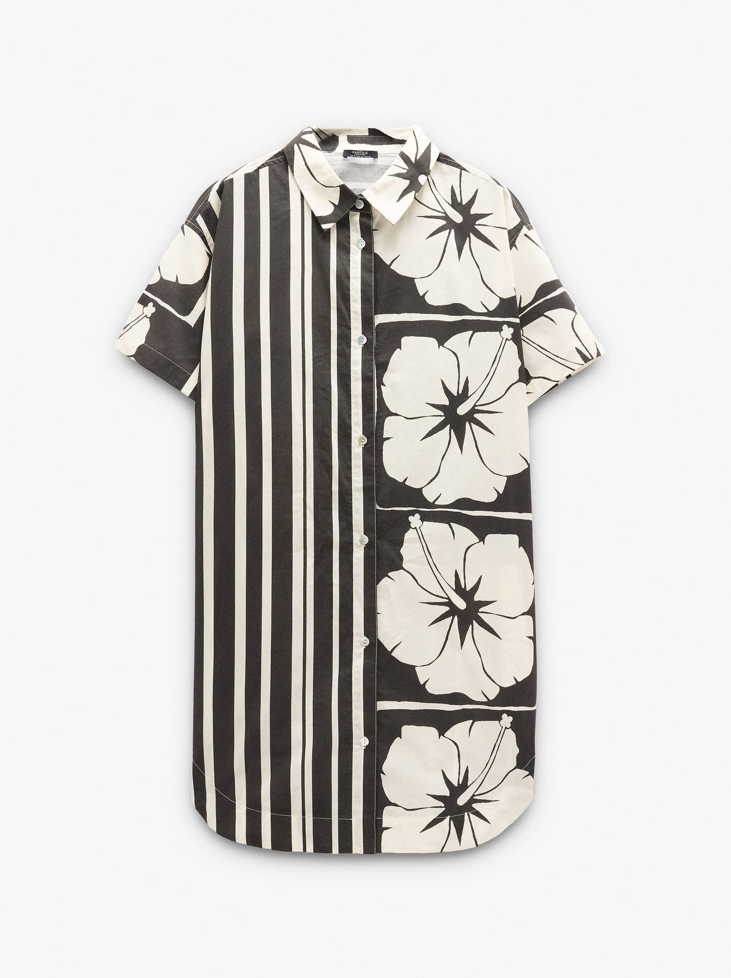 Asymmetric Shirt Dress With 100% Cotton
