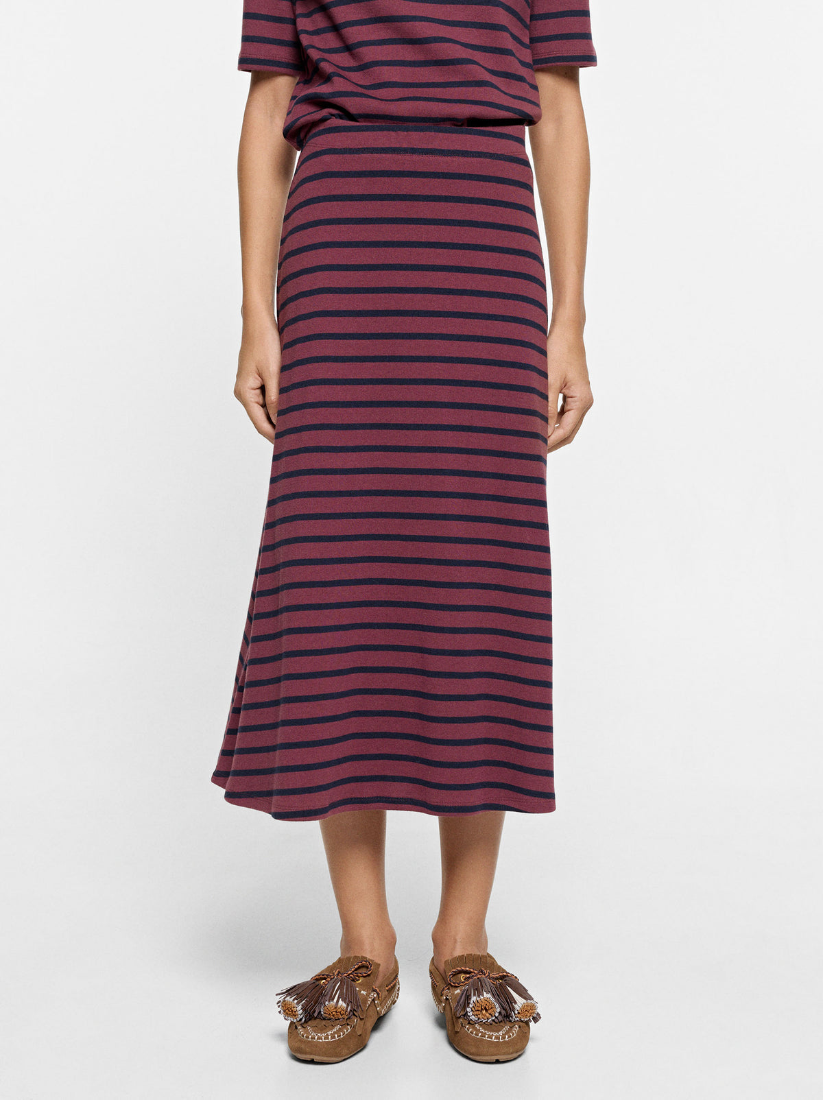 100% Cotton Striped Skirt