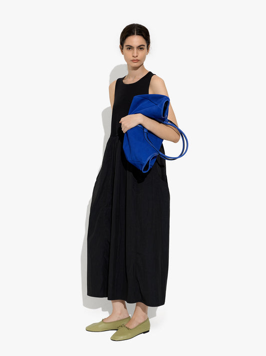 Dress With Combined Textures With Pockets