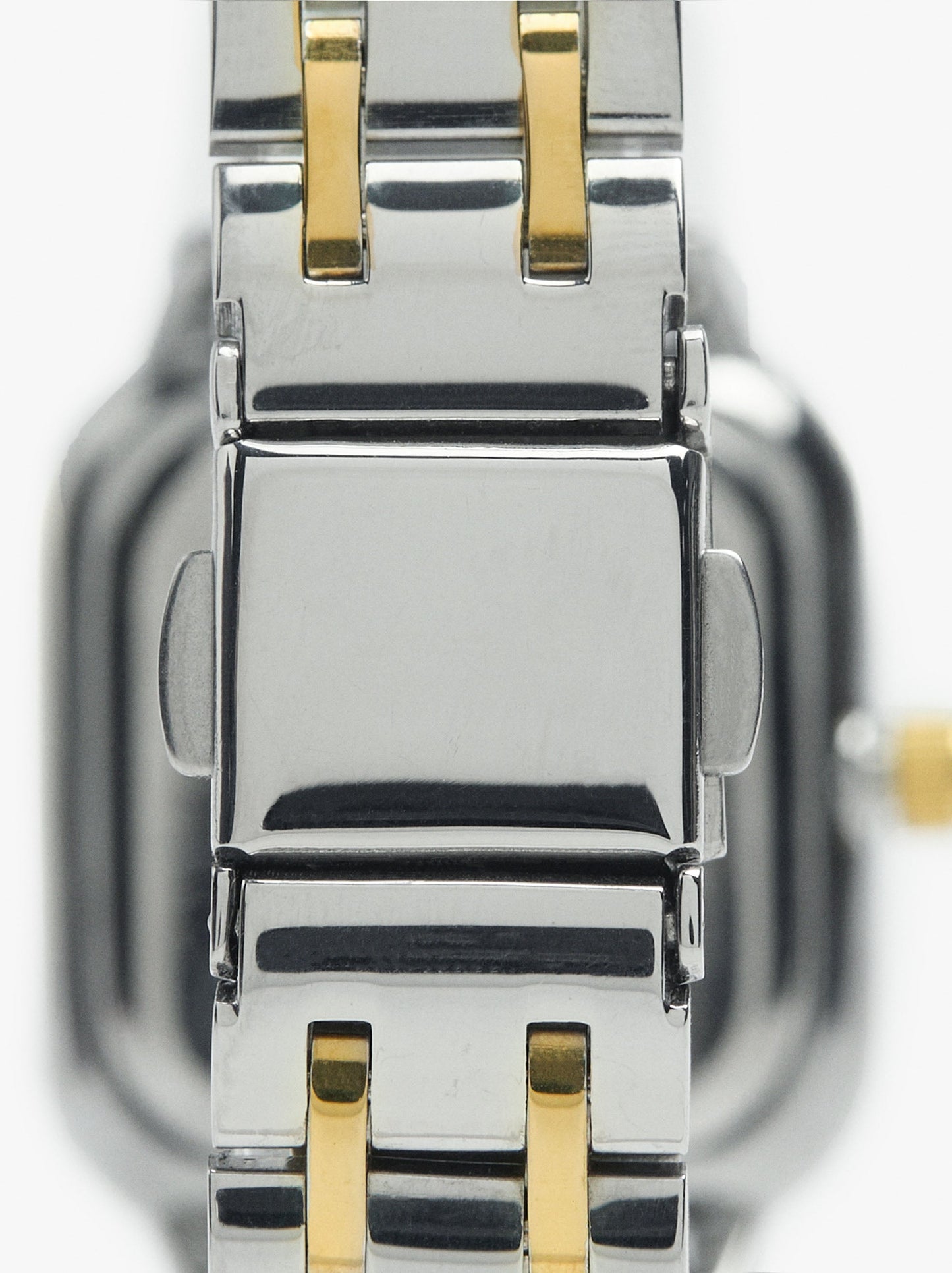 Rectangular Bicolor Watch With Stainless Steel Bracelet