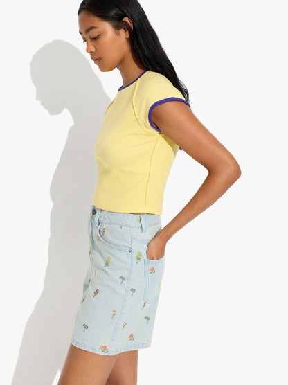 Denim Shorts With Embroidery 100% Cotton