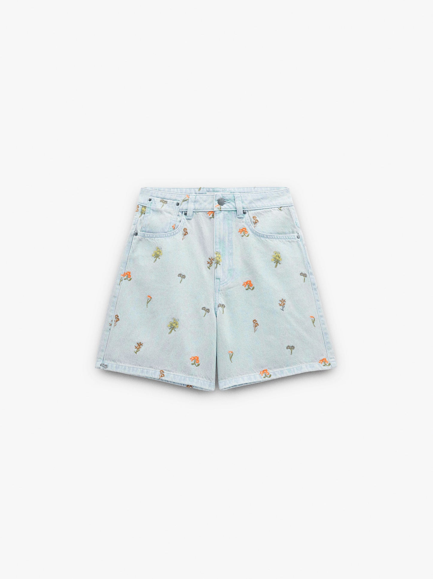 Denim Shorts With Embroidery 100% Cotton