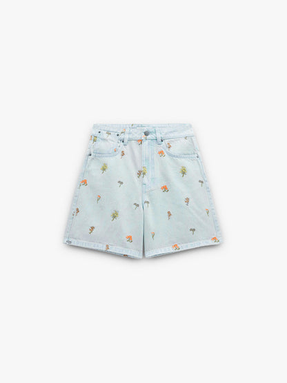 Denim Shorts With Embroidery 100% Cotton