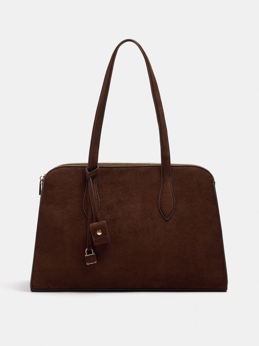 13" Leather-Effect Laptop Bag With Pendant