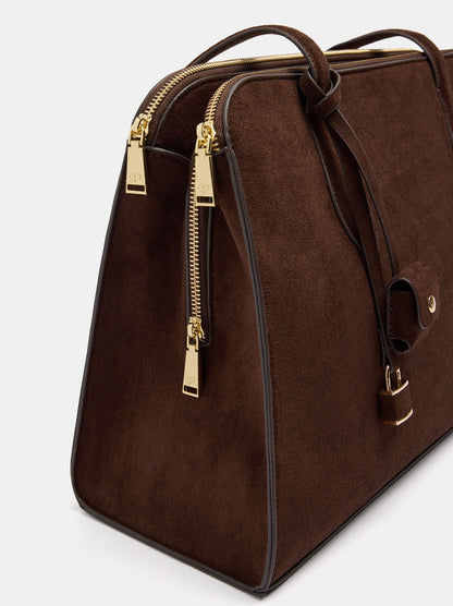 13" Leather-Effect Laptop Bag With Pendant