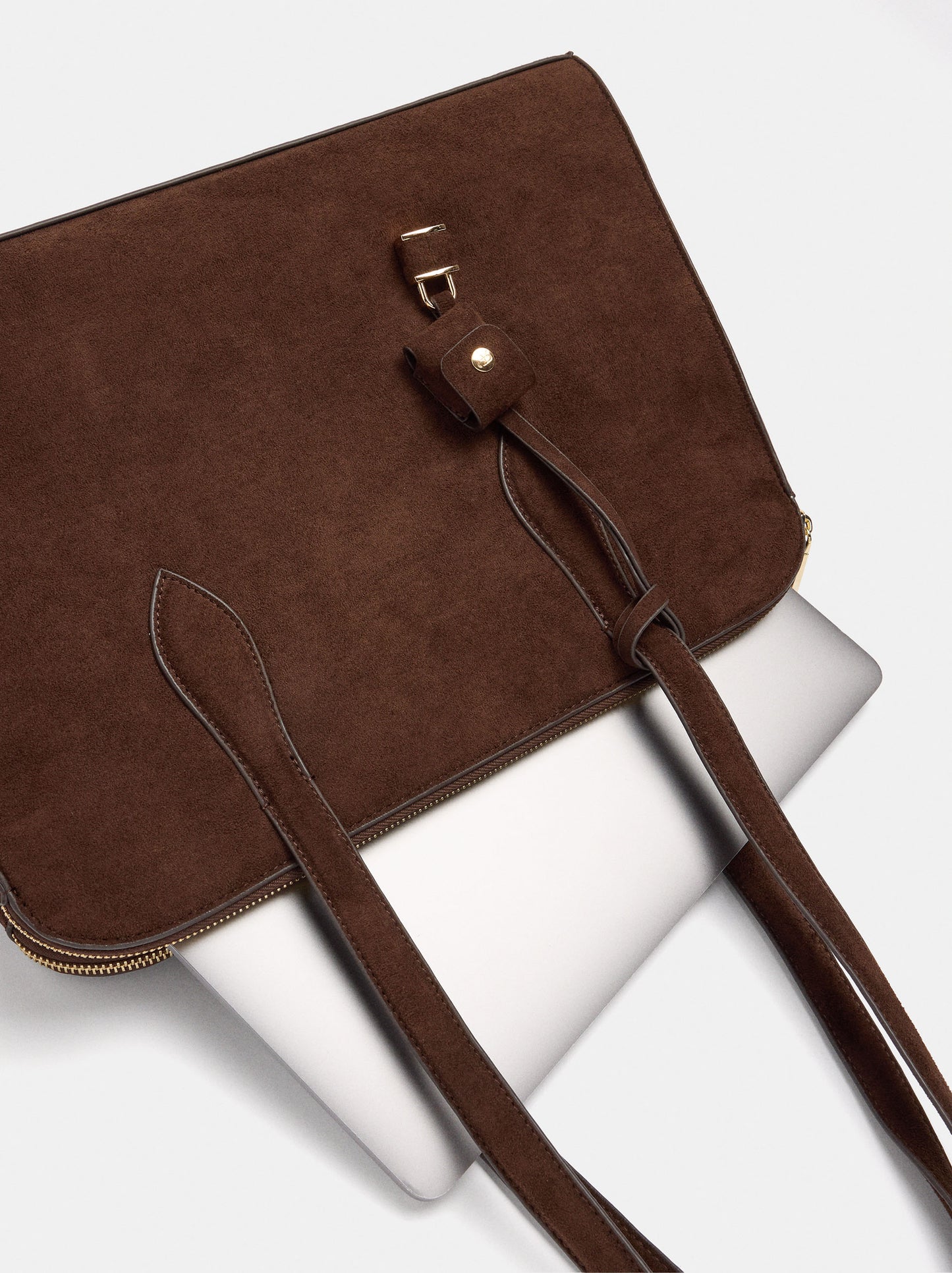 13" Leather-Effect Laptop Bag With Pendant