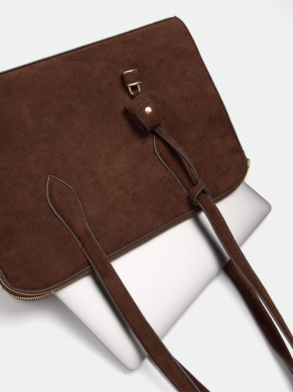 13" Leather-Effect Laptop Bag With Pendant