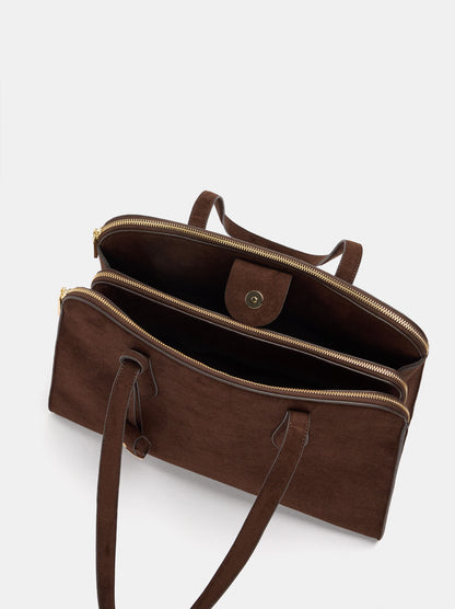 13" Leather-Effect Laptop Bag With Pendant