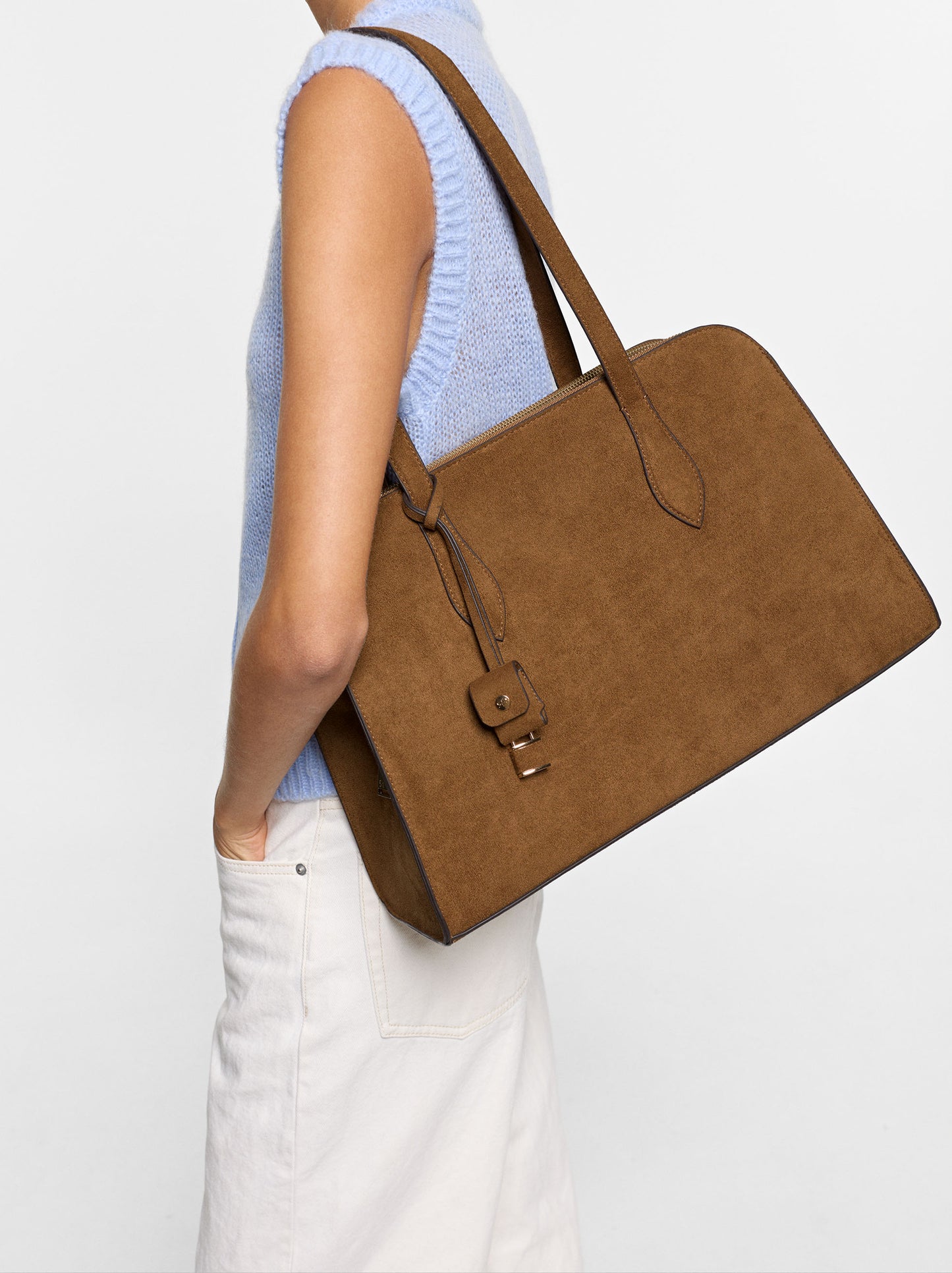 13" Leather-Effect Laptop Bag With Pendant